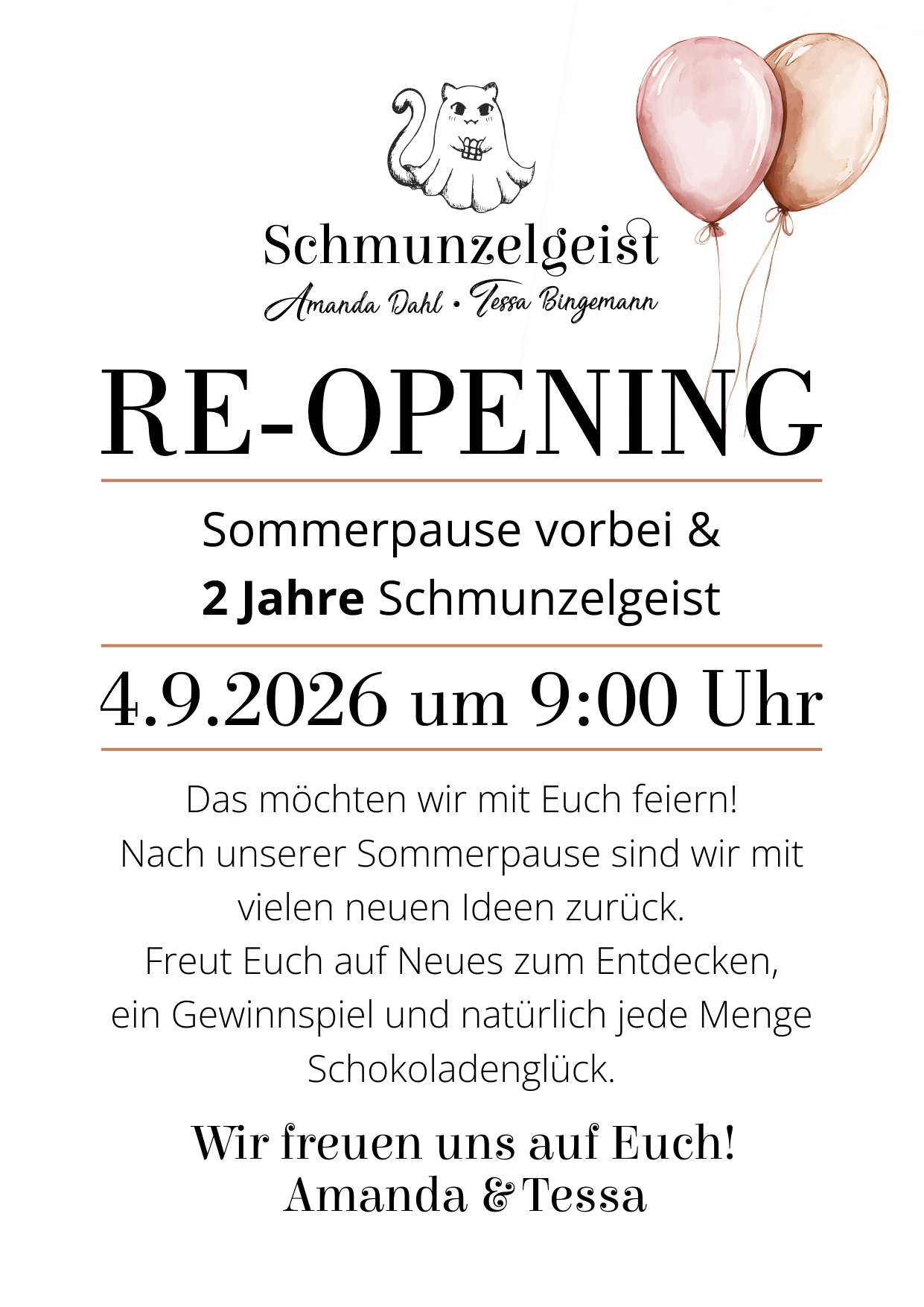 RE-OPENING und 2jähriges Jubiläum 04. September 2026